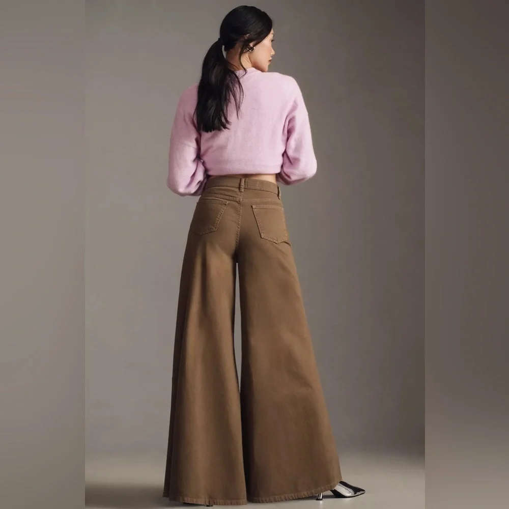 NWT! Anthropologie Pilcro Moss High-Rise Wide-Leg Puddle Jeans - Size 26 ⚽️ - Picture 3 of 9